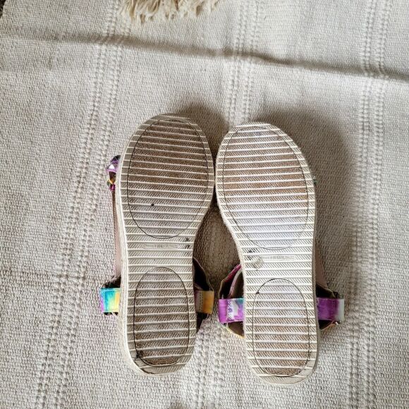 Gianni Bini Rainbow Studded Platform Espadrille Sandals Ankle Straps Size 7.5 - Picture 6 of 6